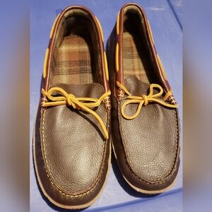 L.L Bean Leather Flannel Lined Slippers Men's Size 13 NEW